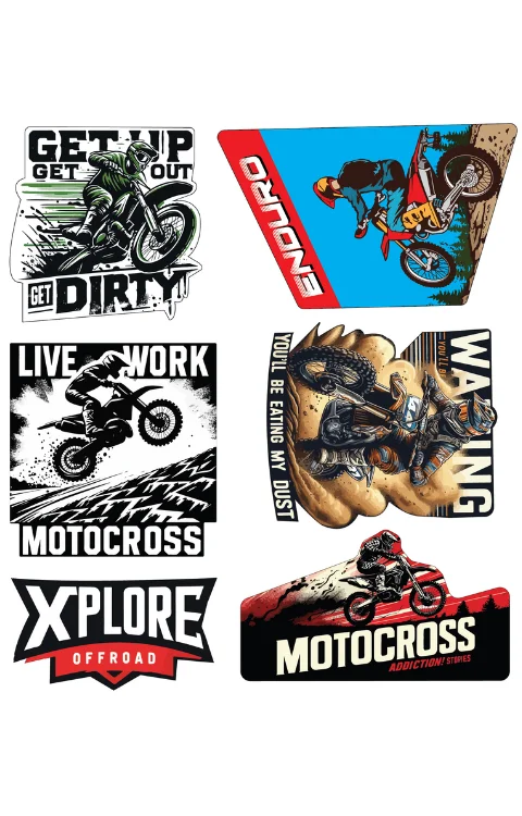 Off Road Bike Packet Sticker | Printed In Premium Gloss Vinyl With FPF(Fade Protection Film), Water Proof, Precut Sticker, Pack Of 1, Size 2.0